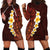 Red Tropical Plumeria With Galaxy Polynesian Art Hoodie Dress LT14 - Polynesian Pride