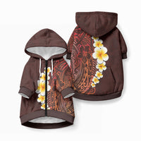 Red Tropical Plumeria With Galaxy Polynesian Art Pet Hoodie LT14 Zip-up Red - Polynesian Pride