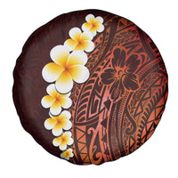 Red Tropical Plumeria With Galaxy Polynesian Art Spare Tire Cover LT14 - Polynesian Pride