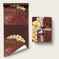 Red Polynesia Wrapping Paper Plumeria Tropical Leaves With Galaxy Polynesian Art