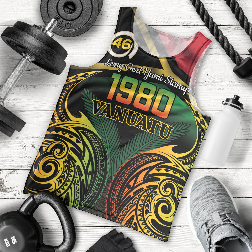 Vanuatu 1980 Men Tank Top Hapi 46 Yia Indipendens Anivesari LT14 - Polynesian Pride