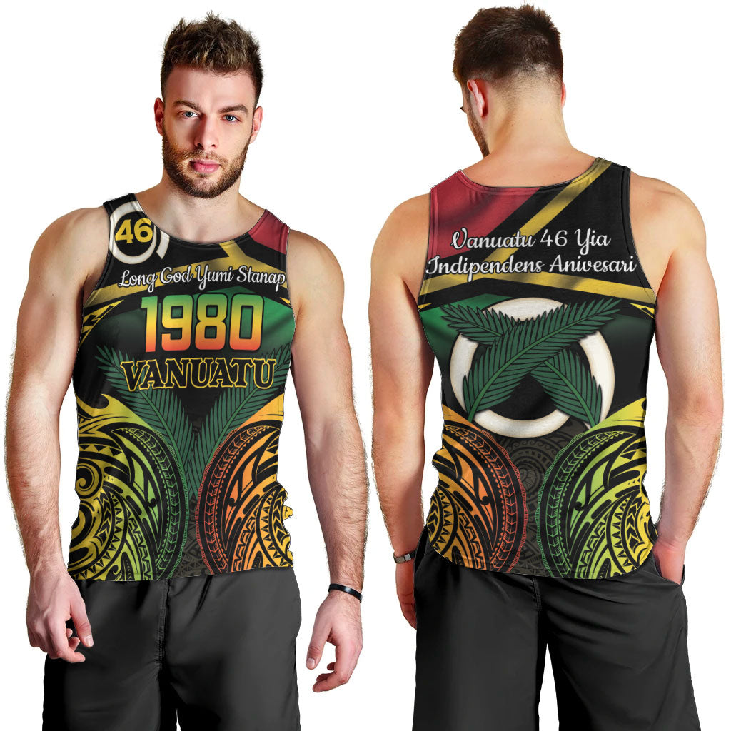 Vanuatu 1980 Men Tank Top Hapi 46 Yia Indipendens Anivesari LT14 - Polynesian Pride