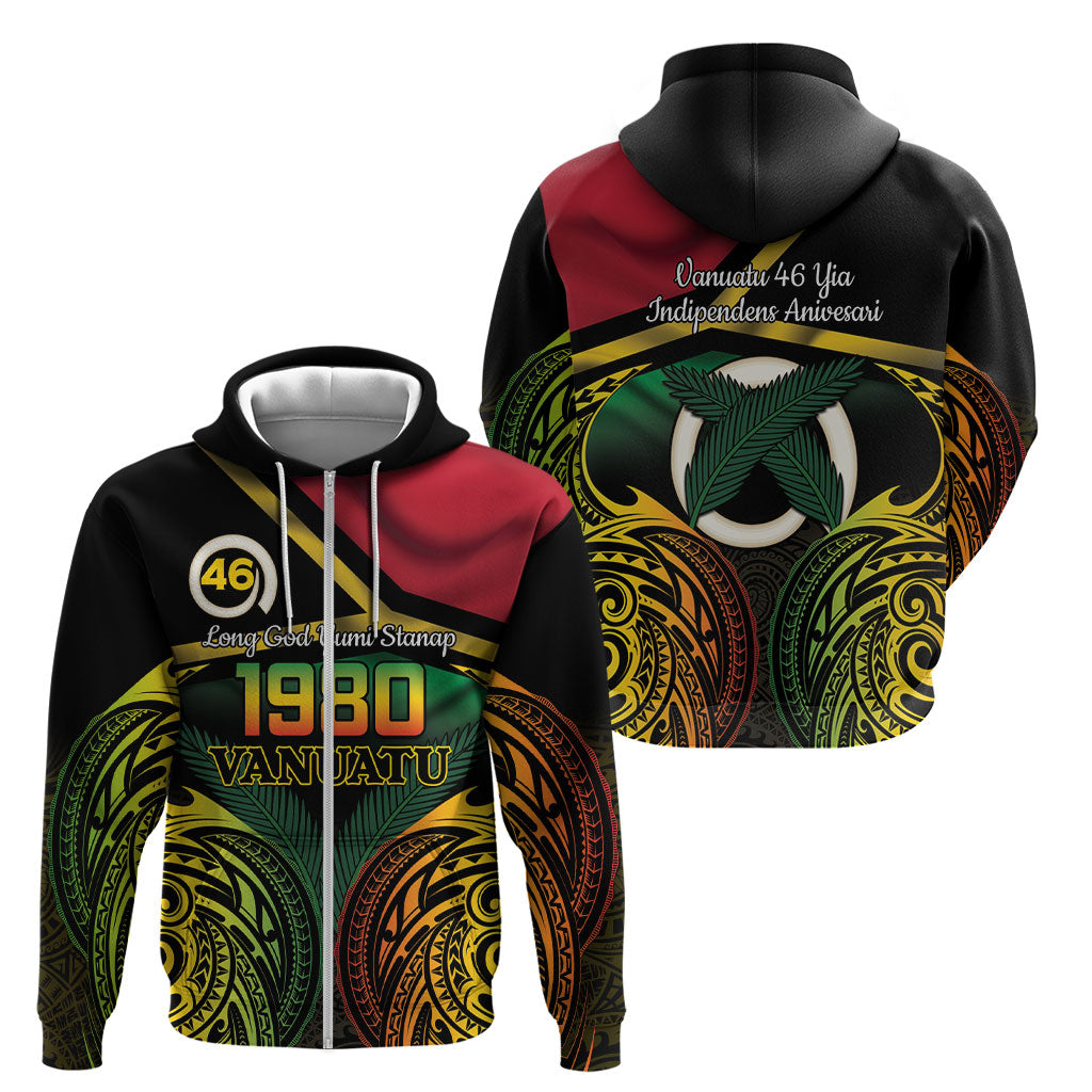 Vanuatu 1980 Zip Hoodie Hapi 46 Yia Indipendens Anivesari LT14 - Polynesian Pride