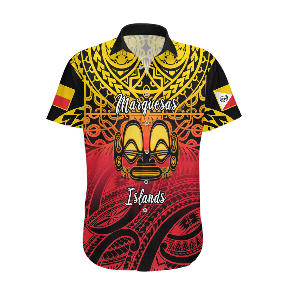 Personalised Marquesas Islands Hawaiian Shirt Tiki Polynesian Marquesan Pattern LT14 Black - Polynesian Pride