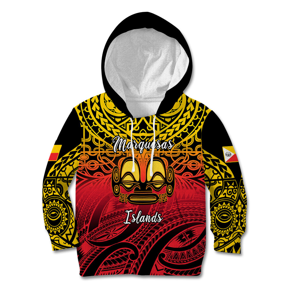 Personalised Marquesas Islands Kid Hoodie Tiki Polynesian Marquesan Pattern LT14 Hoodie Black - Polynesian Pride