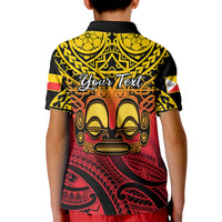 Personalised Marquesas Islands Kid Polo Shirt Tiki Polynesian Marquesan Pattern LT14 - Polynesian Pride