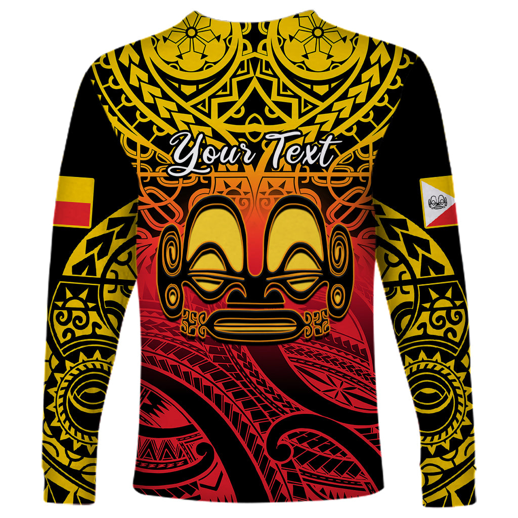 Personalised Marquesas Islands Long Sleeve Shirt Tiki Polynesian Marquesan Pattern LT14 - Polynesian Pride