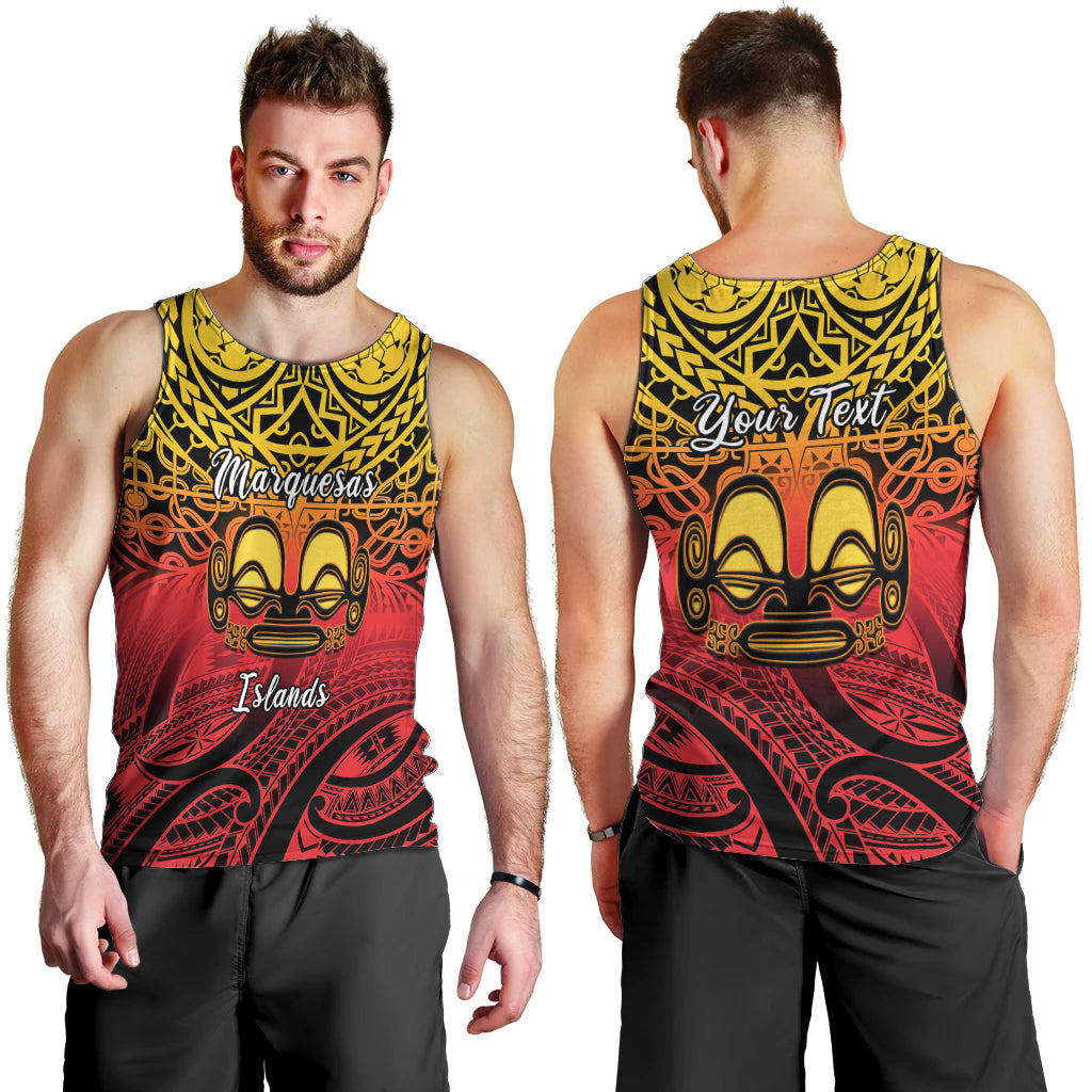 Personalised Marquesas Islands Men Tank Top Tiki Polynesian Marquesan Pattern LT14 - Polynesian Pride