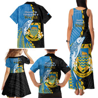 Tuvalu Independence Day Family Matching Tank Maxi Dress and Hawaiian Shirt Manuia te tutokotasi o Tuvaluan Dolphin Tattoo