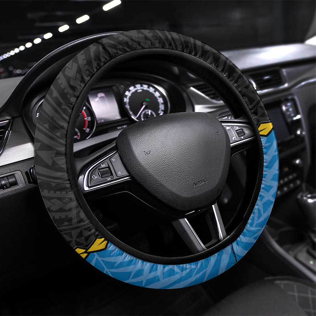 Tuvalu Independence Day Steering Wheel Cover Manuia te tutokotasi o Tuvaluan Dolphin Tattoo