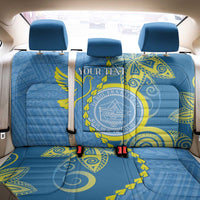 Personalised Palau Independence Day Back Car Seat Cover Belau Coat Of Arms Polynesian Curve Style