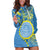 Personalised Palau Independence Day Hoodie Dress Belau Coat Of Arms Polynesian Curve Style