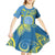Personalised Palau Independence Day Kid Short Sleeve Dress Belau Coat Of Arms Polynesian Curve Style