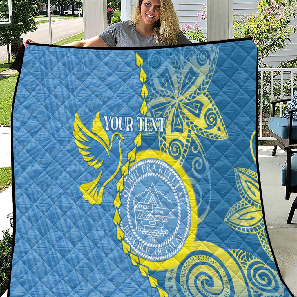 Personalised Palau Independence Day Quilt Belau Coat Of Arms Polynesian Curve Style