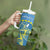 Personalised Palau Independence Day Tumbler With Handle Belau Coat Of Arms Polynesian Curve Style