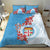 Personalised Fiji Day Bedding Set Fijian Tapa Pattern Mix Tagimoucia - Blue Version