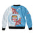 Personalised Fiji Day Bomber Jacket Fijian Tapa Pattern Mix Tagimoucia - Blue Version