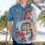 Personalised Fiji Day Hawaiian Shirt Fijian Tapa Pattern Mix Tagimoucia - Blue Version