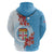 Personalised Fiji Day Hoodie Fijian Tapa Pattern Mix Tagimoucia - Blue Version