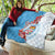 Personalised Fiji Day Quilt Fijian Tapa Pattern Mix Tagimoucia - Blue Version