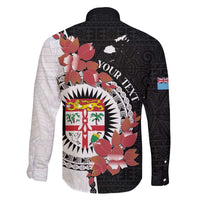 Personalised Fiji Day Family Matching Puletasi and Hawaiian Shirt Fijian Tapa Pattern Mix Tagimoucia - Black Version LT14 - Polynesian Pride