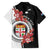 Personalised Fiji Day Family Matching Short Sleeve Bodycon Dress and Hawaiian Shirt Fijian Tapa Pattern Mix Tagimoucia - Black Version