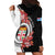 Personalised Fiji Day Hoodie Dress Fijian Tapa Pattern Mix Tagimoucia - Black Version