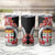 Personalised Fiji Day Tumbler Cup Fijian Tapa Pattern Mix Tagimoucia - Black Version