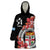 Personalised Fiji Day Wearable Blanket Hoodie Fijian Tapa Pattern Mix Tagimoucia - Black Version