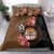 Personalised Fiji Day Bedding Set Fijian Tapa Pattern Mix Tagimoucia - Brown Version