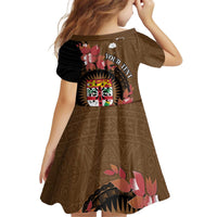Personalised Fiji Day Family Matching Puletasi and Hawaiian Shirt Fijian Tapa Pattern Mix Tagimoucia - Brown Version LT14 - Polynesian Pride