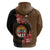 Personalised Fiji Day Hoodie Fijian Tapa Pattern Mix Tagimoucia - Brown Version