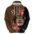 Personalised Fiji Day Hoodie Fijian Tapa Pattern Mix Tagimoucia - Brown Version