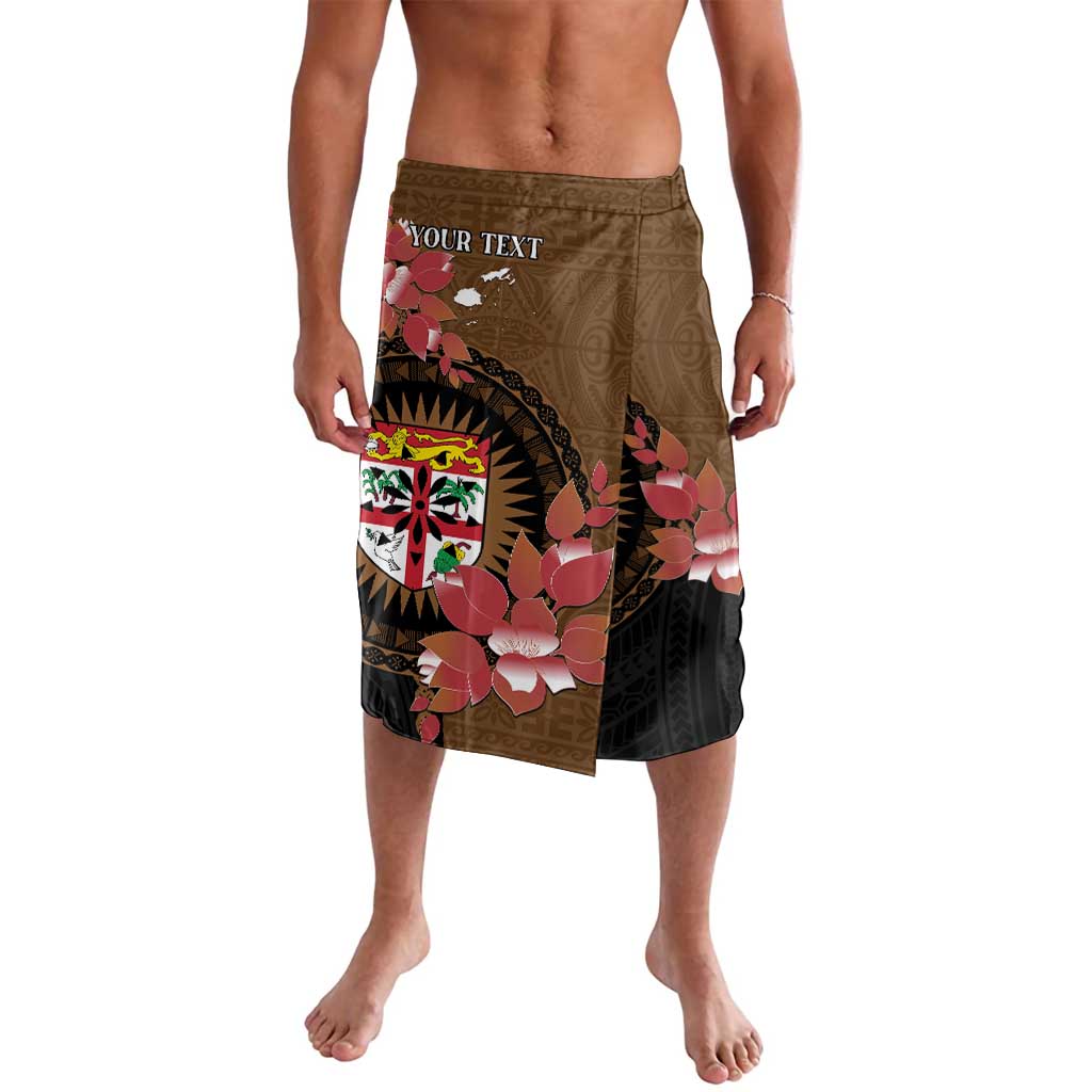 Personalised Fiji Day Lavalava Fijian Tapa Pattern Mix Tagimoucia - Brown Version