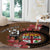 Personalised Fiji Day Round Carpet Fijian Tapa Pattern Mix Tagimoucia - Brown Version