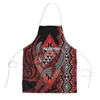 Aotearoa Iwi Ngapuhi Apron NZ Maori Humpback Whale Taniko Motifs LT14 Red - Polynesian Pride