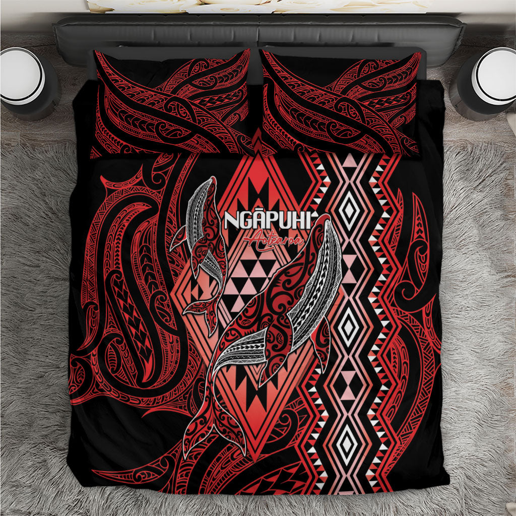 Aotearoa Iwi Ngapuhi Bedding Set NZ Maori Humpback Whale Taniko Motifs