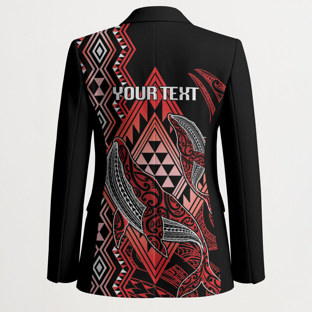 Aotearoa Iwi Ngapuhi Personalised Blazer NZ Maori Humpback Whale Taniko Motifs LT14 - Polynesian Pride