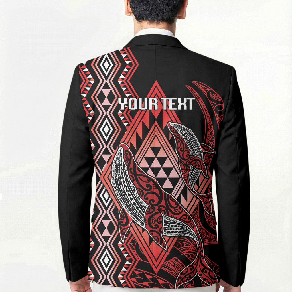 Aotearoa Iwi Ngapuhi Personalised Blazer NZ Maori Humpback Whale Taniko Motifs LT14 - Polynesian Pride
