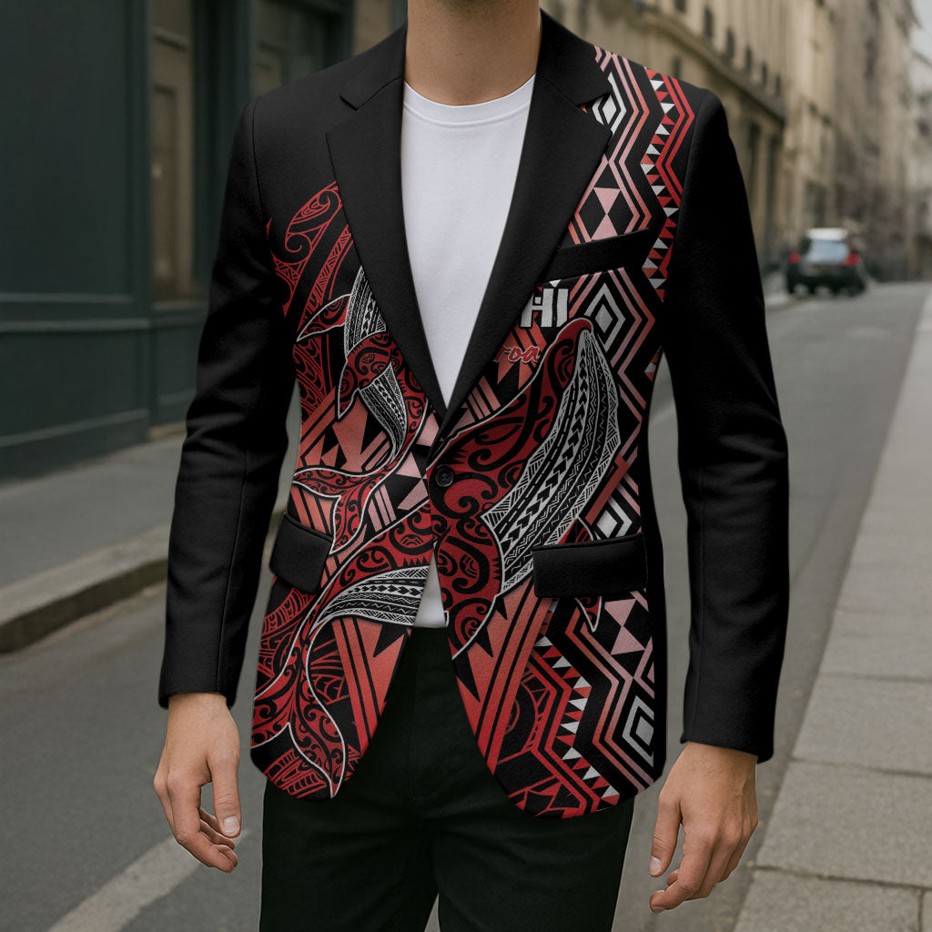 Aotearoa Iwi Ngapuhi Personalised Blazer NZ Maori Humpback Whale Taniko Motifs LT14 - Polynesian Pride