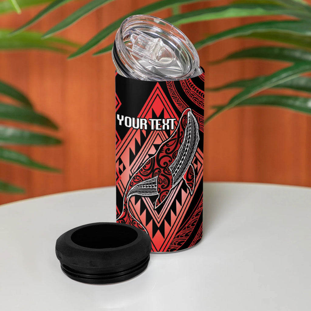 Aotearoa Iwi Ngapuhi Personalised 4 in 1 Can Cooler Tumbler NZ Maori Humpback Whale Taniko Motifs LT14 - Polynesian Pride