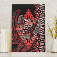 Aotearoa Iwi Ngapuhi Canvas Wall Art NZ Maori Humpback Whale Taniko Motifs LT14 Without Frame Red - Polynesian Pride