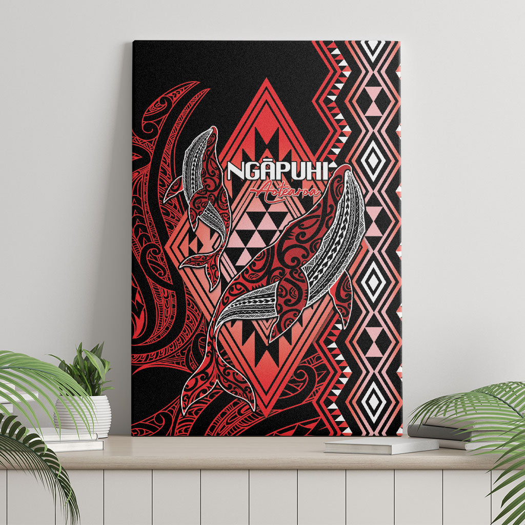 Aotearoa Iwi Ngapuhi Canvas Wall Art NZ Maori Humpback Whale Taniko Motifs LT14 - Polynesian Pride