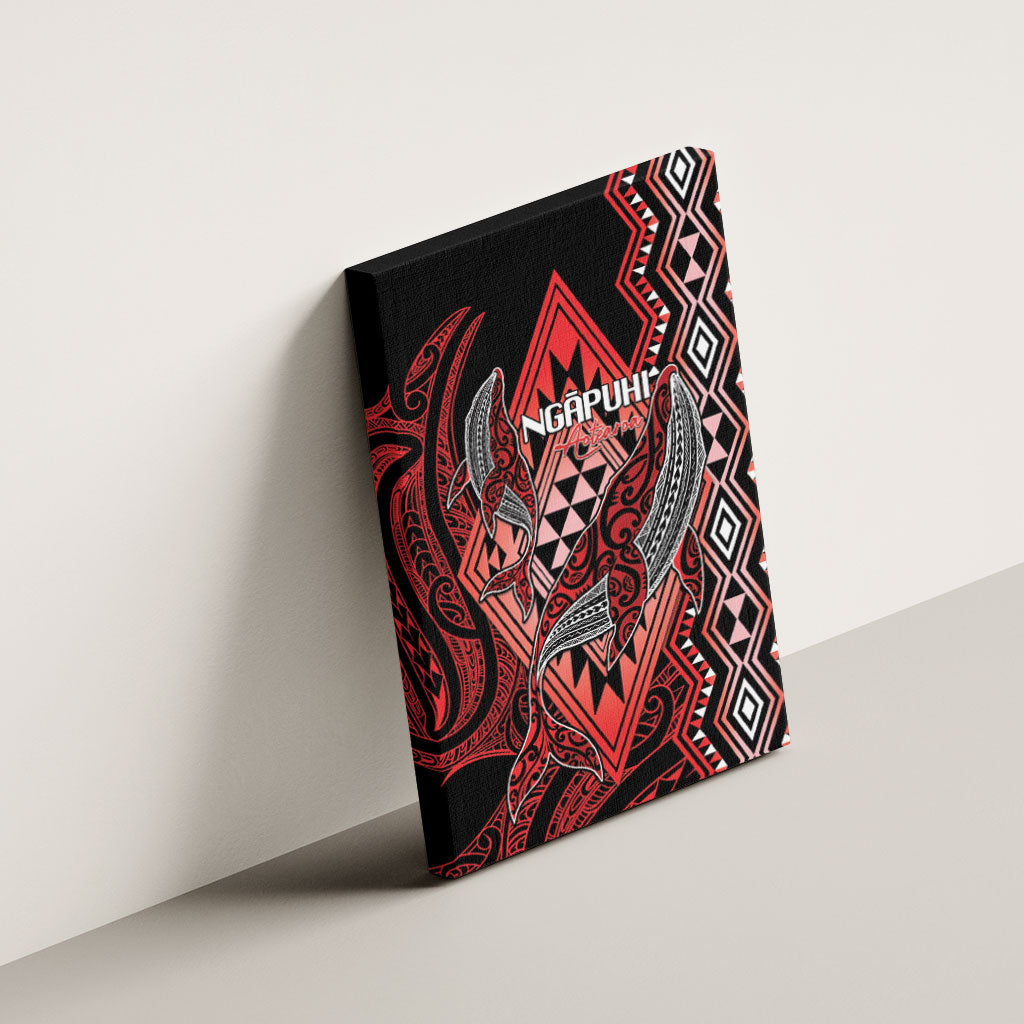 Aotearoa Iwi Ngapuhi Canvas Wall Art NZ Maori Humpback Whale Taniko Motifs LT14 - Polynesian Pride