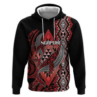 Aotearoa Iwi Ngapuhi Personalised Hoodie NZ Maori Humpback Whale Taniko Motifs LT14 Pullover Hoodie Red - Polynesian Pride