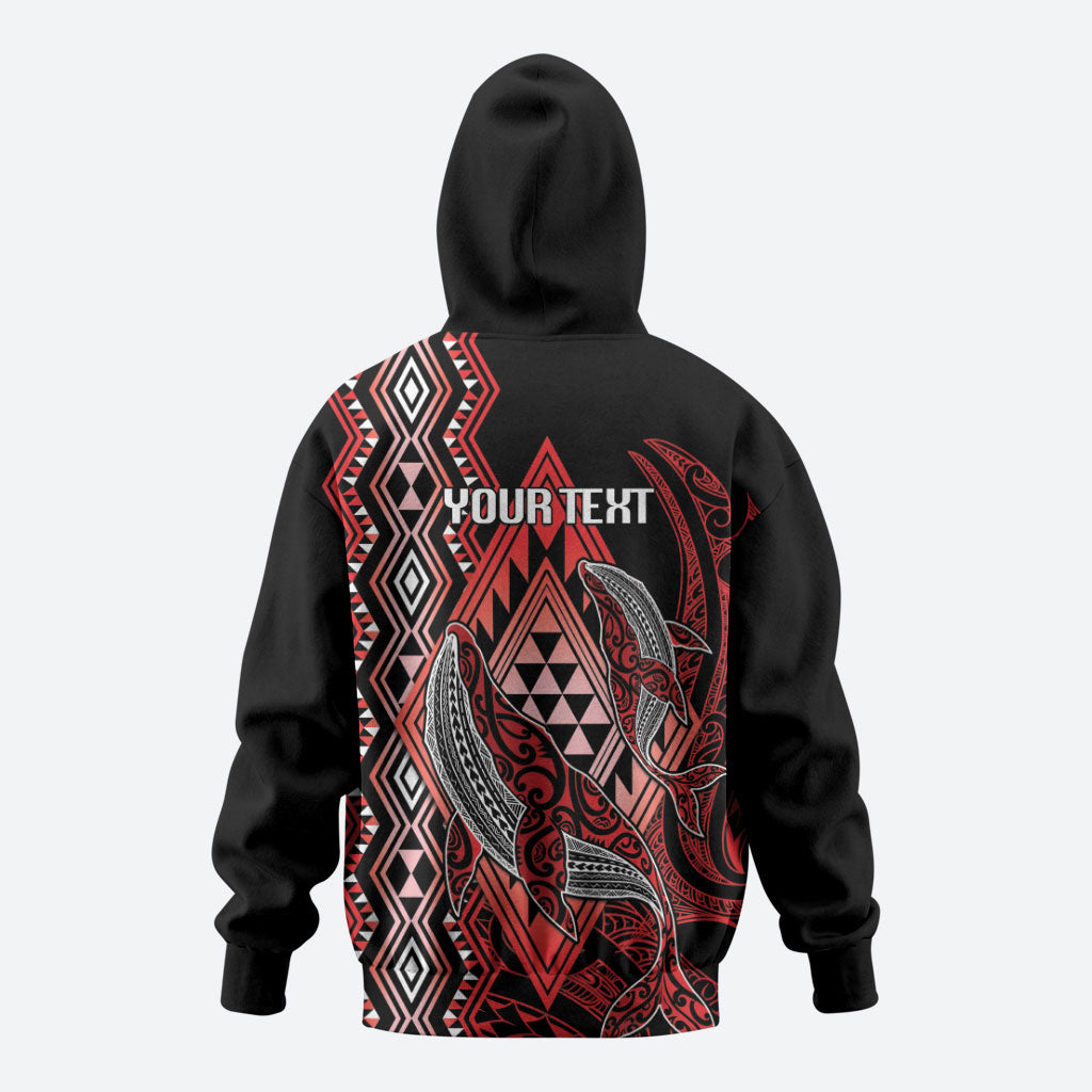 Aotearoa Iwi Ngapuhi Personalised Hoodie NZ Maori Humpback Whale Taniko Motifs LT14 - Polynesian Pride