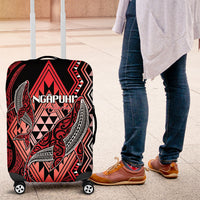 Aotearoa Iwi Ngapuhi Luggage Cover NZ Maori Humpback Whale Taniko Motifs LT14 Red - Polynesian Pride