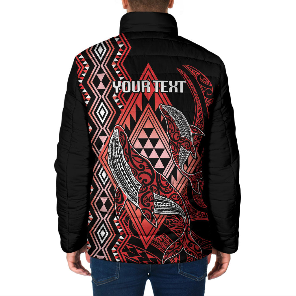 Aotearoa Iwi Ngapuhi Personalised Padded Jacket NZ Maori Humpback Whale Taniko Motifs LT14 - Polynesian Pride