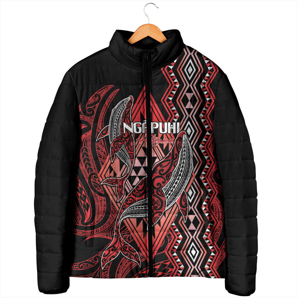Aotearoa Iwi Ngapuhi Personalised Padded Jacket NZ Maori Humpback Whale Taniko Motifs LT14 - Polynesian Pride