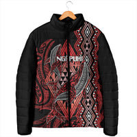 Aotearoa Iwi Ngapuhi Personalised Padded Jacket NZ Maori Humpback Whale Taniko Motifs LT14 - Polynesian Pride